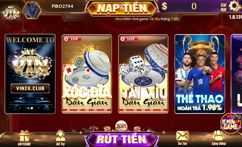 Kho game Vionclub đa dạng