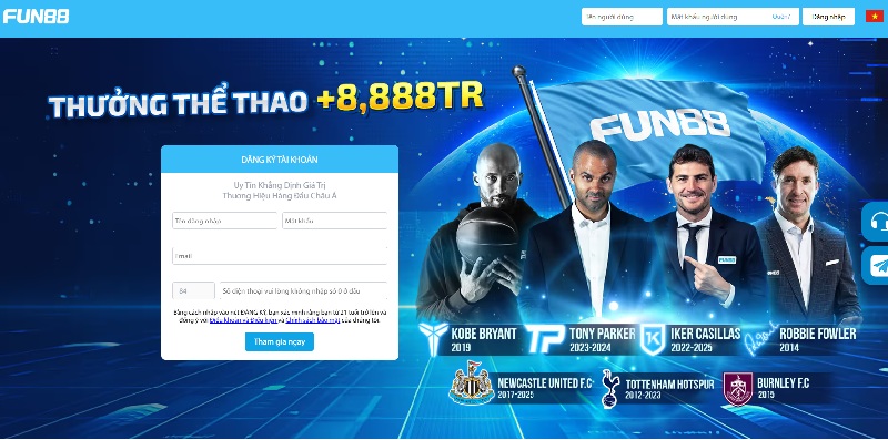 Giao diện Fun88